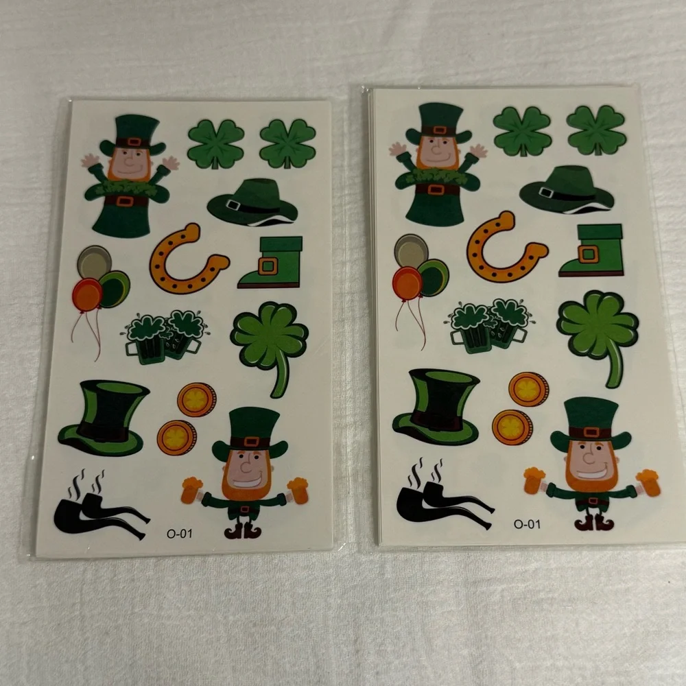 St. Patrick's Day Themed Temporary Tattoos - NWT - 20 Sheets Total